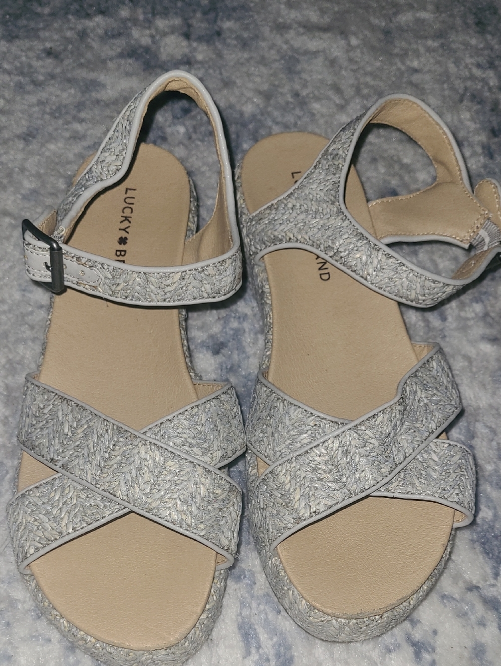 Lucky Brand Textured Crisscross Slingback Sandals